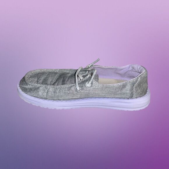 Little Girls Hey Dude Wendy Sparkling Gray Lilac Slip-On Shoes Size 1Y - Picture 4 of 8